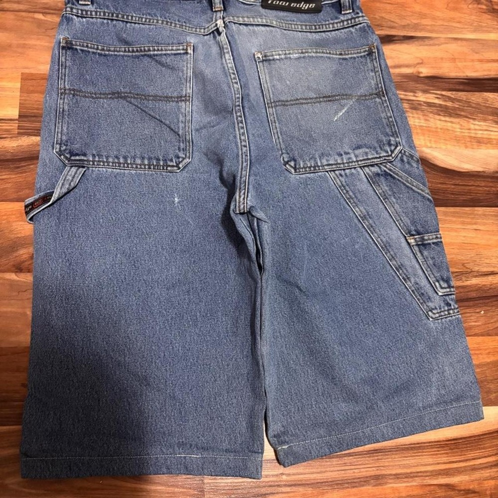 Baggy jorts row edge blue denim carpenter jeans size 36